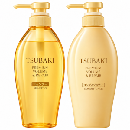 SET CAPILAR SHISEIDO TSUBAKI PREMIUM VOLUME & REPAIR SHAMPOO + CONDITIONER 450ML
